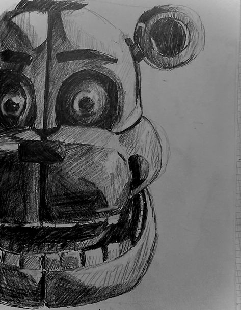 Freddy Drawings Fnaf, Five Nights At Freddy's Sketch, Spring Trap Drawing, Fnaf Sketches Art, Fnaf Drawings Creepy, How To Draw Fnaf, Fnaf Drawings Sketches, Freddy Drawing, Fnaf Sketches