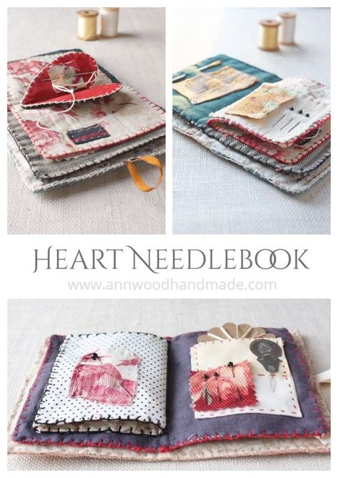 Felt Sewing Book Needle Case, Sewing Needle Book Pattern, Cross Stitch Needle Book Pattern Free, Fabric Needle Book, Needlebooks Diy, Needle Book Tutorial, Needle Cases To Sew Free Pattern, Needlebook Pattern Free, Needle Keeper Free Pattern