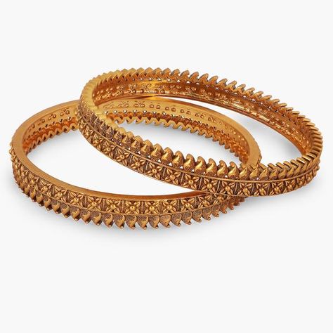 Indian Bangles Set | Buy Bracelets Online For Women | Tarinika Plain Gold Bangles, Antique Necklace Set, Bangles And Bracelets, Antique Bangles, Custom Bangle, Gold Bangles For Women, White Gold Bangle, Gold Bangle Set, Modern Gold Jewelry