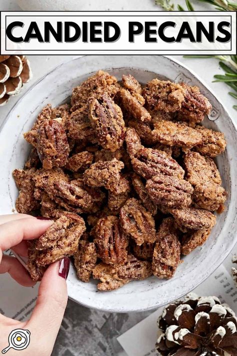 Buccees Candied Pecans, Pecan Appetizers, Pecans Candied, Candy Pecans, Everyday Desserts, Nuts Recipes, Candied Pecans Recipe, Glazed Pecans, Healthy Candy