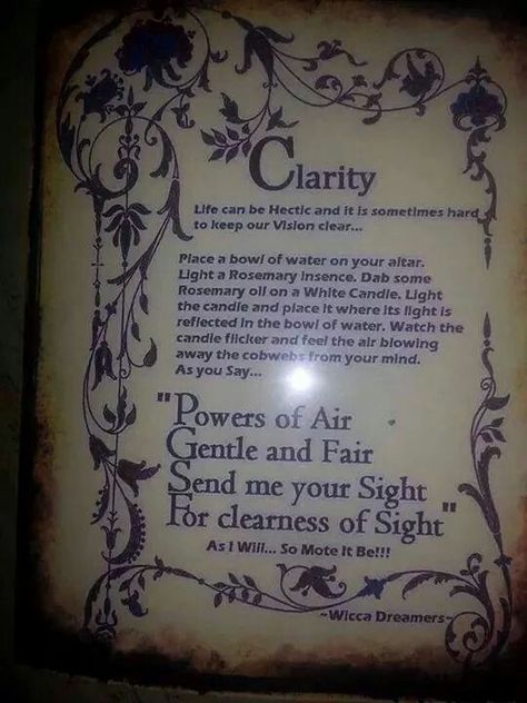 Spell For Mental Clarity, Spells For Mental Clarity, Mental Clarity Spell, Clarity Spell, Zen Den, Spell Books, Witchcraft Spell Books, Magical Life, Witch Spell