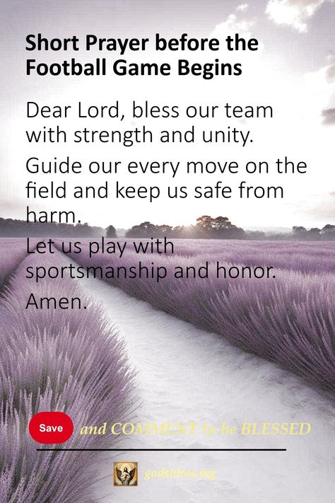 Short Prayer before the Football Game Begins Prayers Before Sports, Prayer For Football Player, Football Prayer Before Game, Game Day Prayer Football, Prayer For Athletes Before Game, Football Prayer, Athletes Prayer, Prayer For Confidence, Prayer For Safety