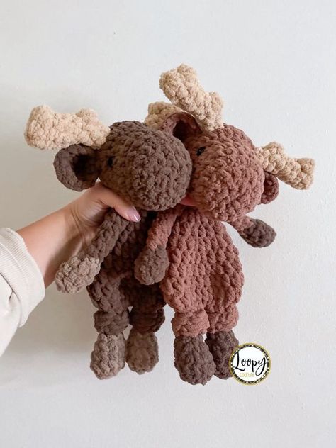 Crochet Moose Lovey Snuggler - Stuffed Animal - Security Blanket - Made To Order free crochet toy patterns amigurumi teddy bears #freecrochettoypatternsamigurumiteddybears #crochet #crochettoy #crochetpattern #crochetpatterns 1.1490 Crochet Fox Rattle, Moose Lovey Crochet Pattern Free, Baby Crochet Patterns Free Blanket, Crochet Lovey Pattern Free, Things To Crochet For Babies, Free Crochet Lovey Pattern, Crochet Moose Lovey, Baby Lovey Crochet Free Pattern, Crochet Baby Lovey Free Pattern