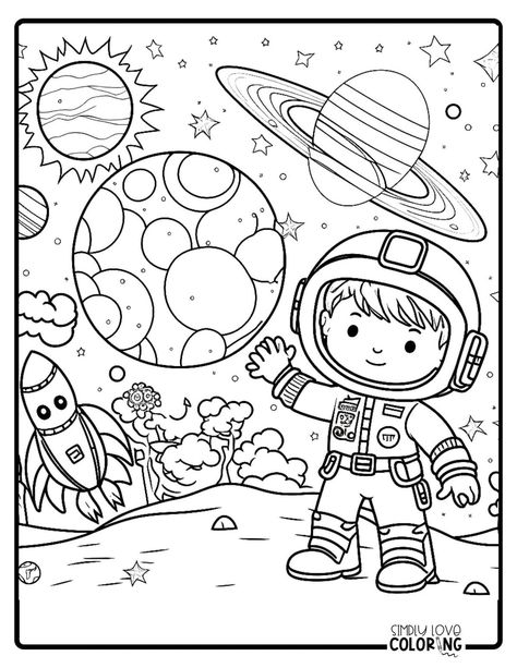 Planet Coloring Pages Free Printable, Coloring For Kids Free Printables, Pdf Coloring Pages Free, Color Pages Free Printable, Coloring Book Art Free Printable, Coloring Pages Space, Coloring Sheets For Boys, Boy Coloring Pages, Space Coloring Sheet