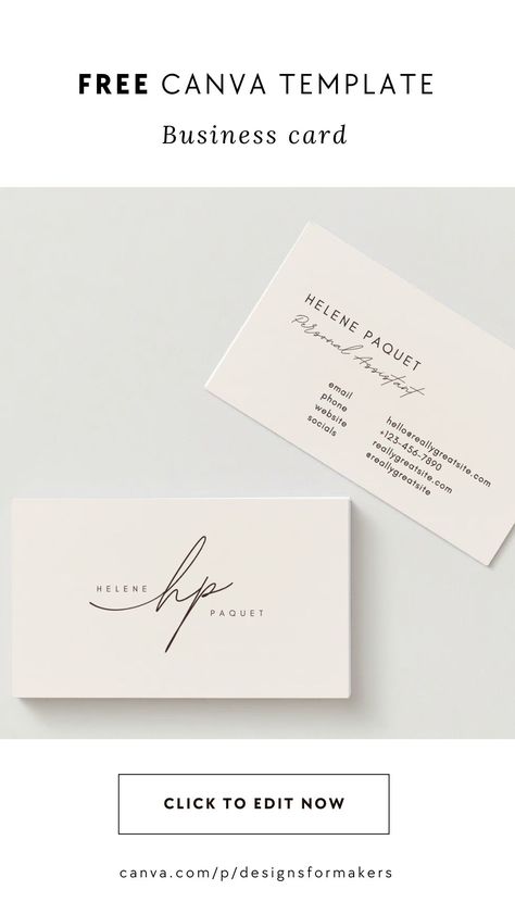 Neutral Minimalist Professional Monogram Corporate Business Card - FREE Canva Template Business Card Canva, Calligraphy Business Cards, Business Card Elegant, Minimalistic Business Cards, Interior Design Business Cards Ideas, Simplistic Business Card Design, Interior Design Business Card, Minimal Business Card Design Creative, Modern Chic Business Cards