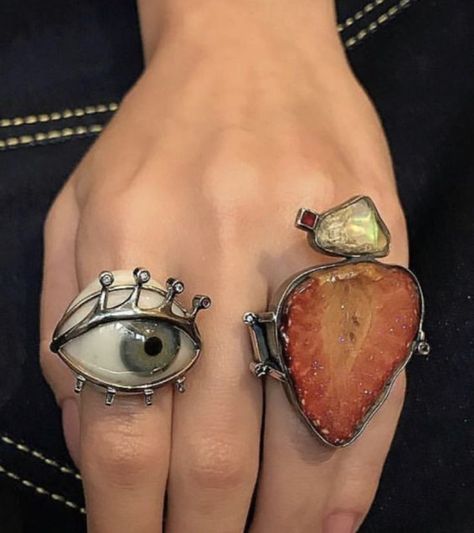 Smaragd Ring, Dope Jewelry, Estilo Punk, Funky Jewelry, Mode Inspo, Diy Schmuck, Rings Simple, Dream Jewelry, Gemstone Healing