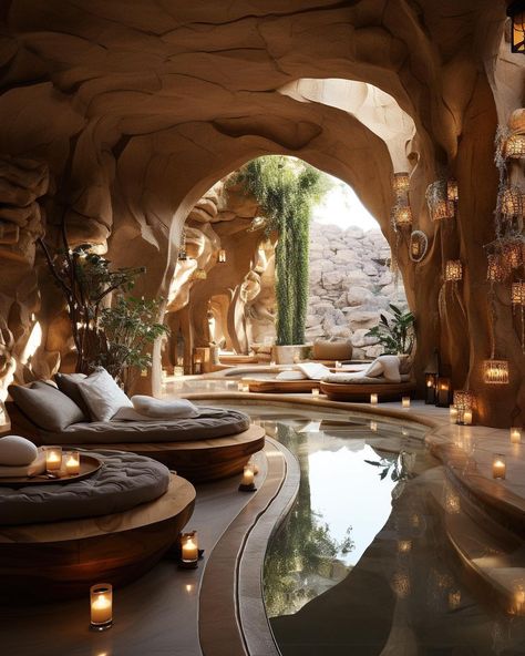 Crystal Interior Design, House In Cliff, Luxury Study Room, Case Sotterranee, Mermaid House, Tiny Designs, Dreamscape Architecture, Dreams Spa, Indoor Spa