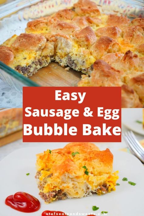 Maple Sausage Breakfast Bubble Bake | This breakfast casserole is so easy to make with just five ingredients. Perfect for brunch, the holidays, or a weekend breakfast! #breakfast #casserole #ideas #biscuits #sausage Recipes With Maple Sausage, Breakfast Casserole Ideas, Bubble Bake, Maple Sausage, Casserole Ideas, Breakfast Casserole With Biscuits, Easy Breakfast Casserole Recipes, Breakfast Casserole Bacon, Breakfast Prep