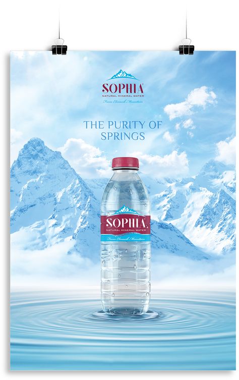 Mineral Water Poster Design, Mineral Water Branding, Mineral Water Ads, Mineral Water Packaging Design, Mineral Water Packaging, Cool Advertising, Mineral Water Brands, Advertising Billboard, Ads Poster