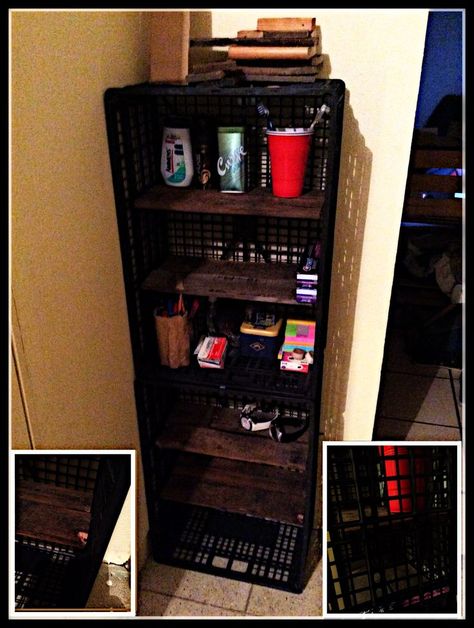 Milk Crate Furniture, Plastic Milk Crates, Crate Shelves Diy, Craft Room Organization Diy, Crate Diy, Plastic Crates, Crate Shelves, Kitchen Organization Diy, Milk Crates