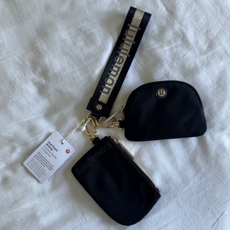 Lululemon dual pouch wristlet black gold NWT Lulu Wristlet, Lululemon Dual Pouch Wristlet, Lululemon Dual Pouch, Dual Pouch Wristlet, Louis Vuitton Multi Pochette, Opal Color, Jimmy Choo Shoes, White Opal, Be Patient