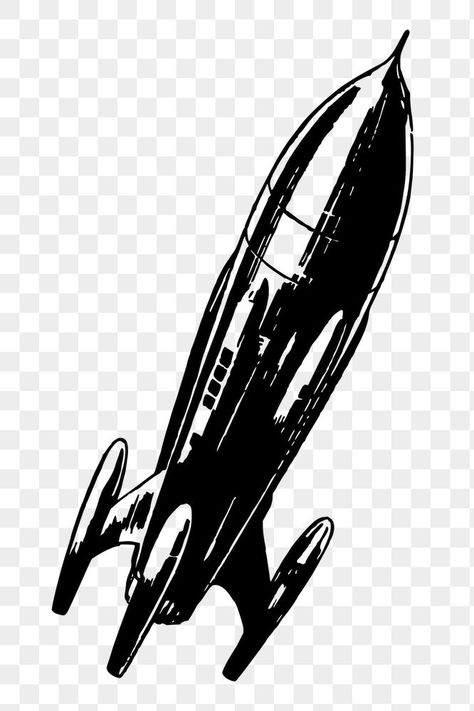 Vintage Spaceship, Vintage Rocket, Spaceship Illustration, Ship Drawing, Hand Drawn Illustration, Drawn Illustration, Public Domain Images, Free Png, Free Image