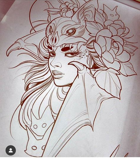 Tattoo Sketch Art, Fairy Tale Tattoo, Limerick Ireland, Lady Face, Mythology Tattoos, Sketch Tattoo Design, Mother Art, Black Bull, Japanese Tattoo Art