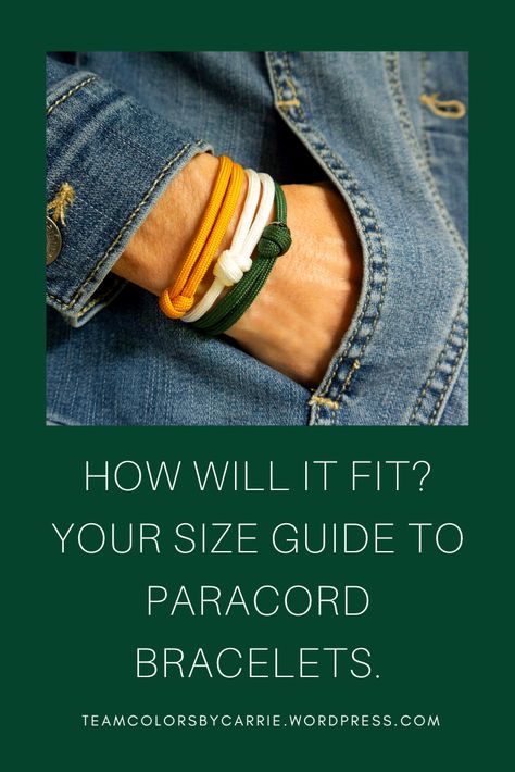 You've been wanting some of these paracord bracelets, but don't know what size to order? I've got some tips to make it easy to find your size! Paracord Ranger Beads How To Make, Football Game Attire, Round Paracord Bracelet, Football Mom Outfit, Quick Deploy Paracord Bracelet, Durable Paracord Bracelets For Outdoor, Quick Deploy Paracord, Paracord Bracelet Diy, Tailgate Outfit