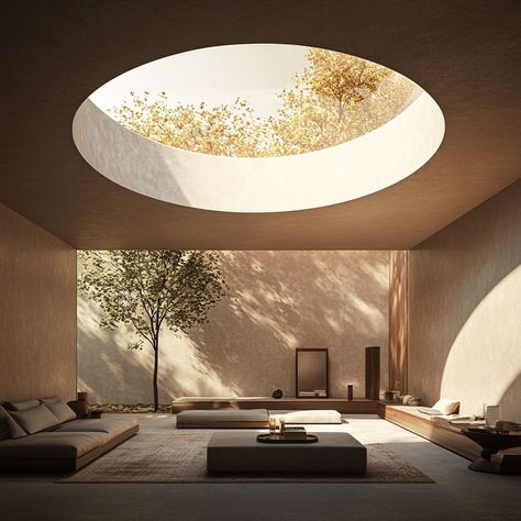 Timeless Upgrades: Home Design Trends That Are Worth It Sky Lights In Living Room, Bahay Kubo Interior, Round Skylight, Circular Skylight, Natural Light Architecture, Modern Skylights, Light Interior Design, Solar Logo, Modern Minimalist Interior Design