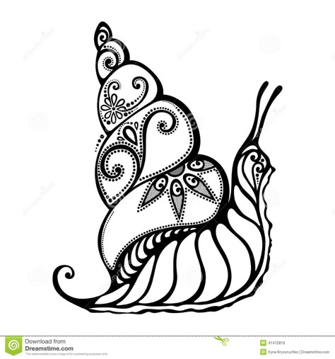 Snail Line Drawing, Snail Tattoo Simple, Snail Drawing, Snail Tattoo, Snail Art, Zentangle Drawings, Design Tattoo, Zen Art, Zentangle Art