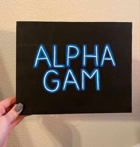 Alpha Gamma Delta Canvas, Zta Creed, Big/little Baskets, Fun Lettering, Physical Therapy Student, Big Little Basket, Alpha Gam, Big Lil, Sorority Canvas