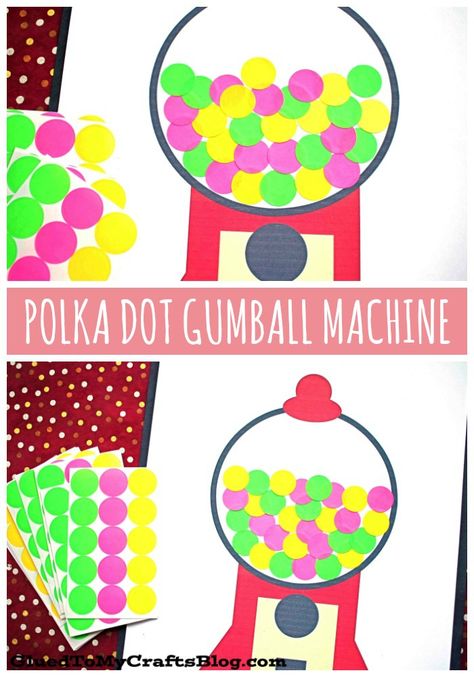 #gluedtomycrafts Paper Polka Dot Gumball Machine – Kid Craft - Easy Kid Crafts, Valentine’s Day Crafts Gumball Machine Craft, Learning Games For Toddlers, Storytime Crafts, Dots Game, Braids Ideas, Valentine's Day Crafts For Kids, Preschool Valentines, Valentine's Day Printables, School Activity