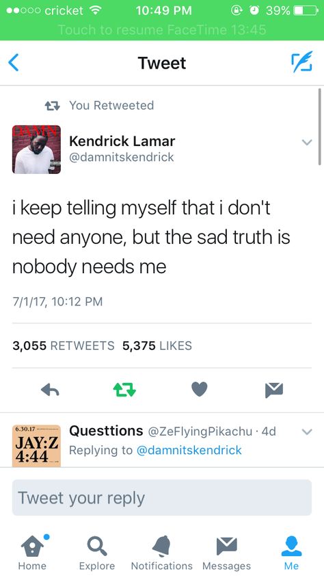 Kendrick Lamar Tweets, Kung Fu Kenny, I Dont Need Anyone, Rapper Quotes, Animated Banners, Bold Letters, Dont Kill My Vibe, Music Taste, In My Feelings