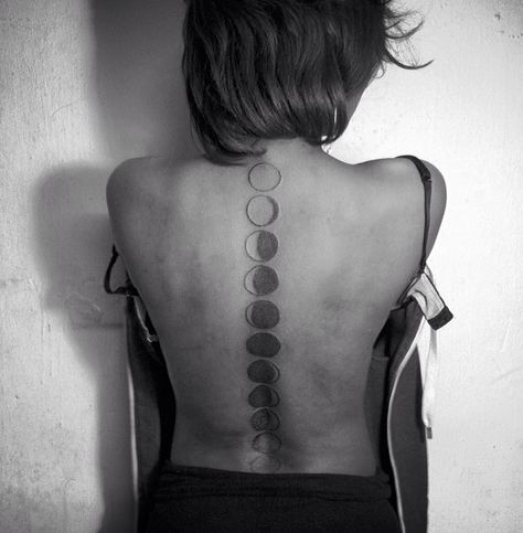 Moon sequence tattoo along the spine Moon Sequence Tattoo, Sequence Tattoo, Tattoo Inspo, I Tattoo, Tattoo Ideas, Moon, Tattoos