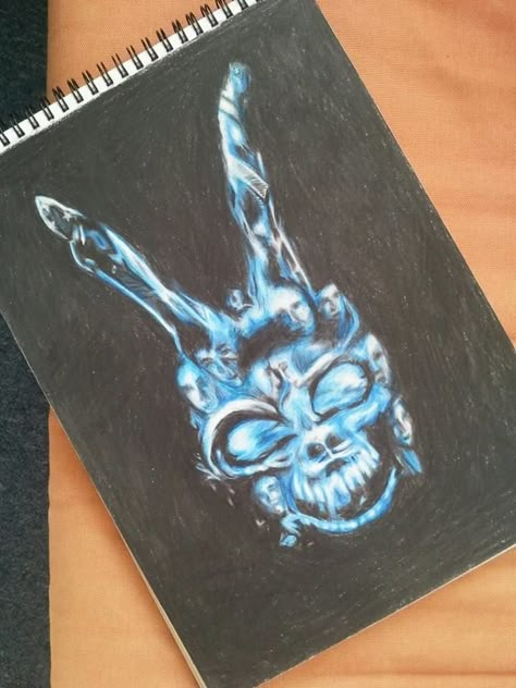 Frank The Rabbit Donnie Darko, Donnie Darko Painting, Donnie Darko Drawing, Donnie Darko Art, Donnie Dark, Frank Donnie Darko, Donny Darko, Donnie Darko Tattoo, Horror Drawing