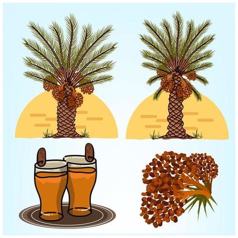 Date Palm Tree Illustration, Date Palm Tree, Dates Tree, Interactive Infographic, Palm Tree Background, Islamic Kids Activities, Tree Background, Lettering Guide, Date Palm