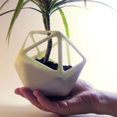 Reach out Icosahedron Product, Geometric Planter, 3d Printing Art, Geometric Terrarium, 3d Cnc, 3d Printing Projects, 3dprinting Design, Math Art, Plastic Container