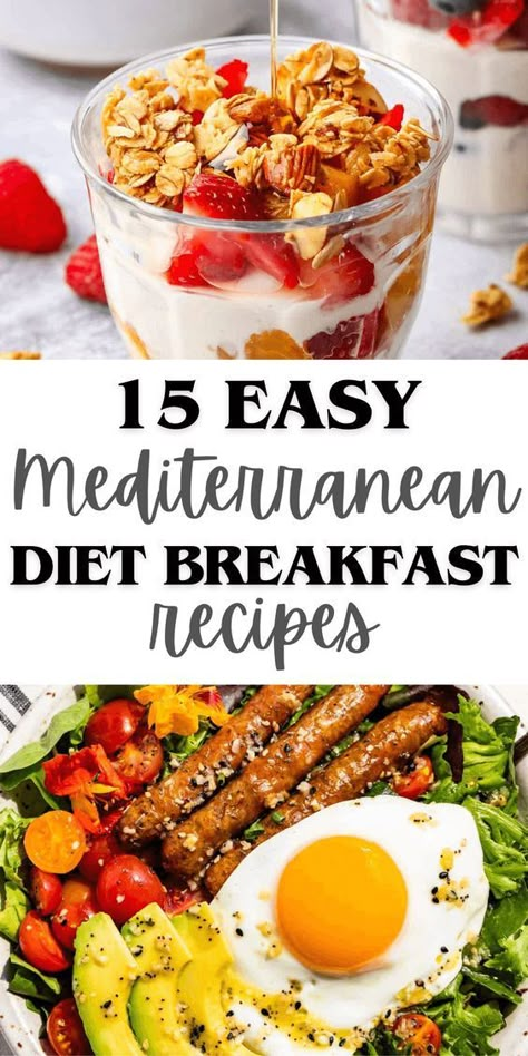 Start your day on a healthy note with these easy Mediterranean diet breakfast recipes. From colorful smoothies to tasty toasts and protein-packed casseroles, these ideas are not just nutritious but also bursting with the delicious flavors of the Mediterranean. Easy Mediterranean Diet Breakfast Ideas, Mediterrian Diet Breakfast, Lunch Ideas Mediterranean Diet, Mediterranean Diet Beginner, Mediterranean Oatmeal Breakfast, Easy Mediterranean Diet Lunches, Medeteranian Diet Breakfast, Mediterranean Diet Breakfast Smoothie, Mediterranean Diet Meal Plan Breakfast