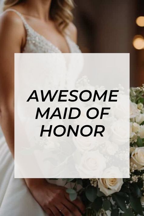 Did you know the Maid of Honor plays an important role in a wedding? From helping the bride choose the perfect dress to organizing the bachelorette party, they do it all! They're the bride's best friend and right-hand helper. Explore the lively traditions and duties of a Maid of Honor that make every wedding day special. Find out how they add sparkle to celebrations and make unforgettable memories. This handy guide gives insight into supporting the bride and throwing an amazing wedding party. Pin this to learn more! What To Do As Maid Of Honor, Matron Of Honor Duties, Maid Of Honor Duties Checklist, Best Friend Wedding Speech, Maid Of Honor Duties, Made Of Honor, Wedding Roles, Bridal Theme, The Maid