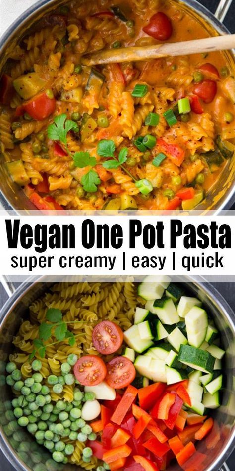 Vegan Pasta Recipes, One Pot Pasta, Vegan Pasta, Vegan Dinner, Meatloaf Recipes, Vegan Dinner Recipes, Cooking Dinner, Vegan Dinners, Weeknight Dinner