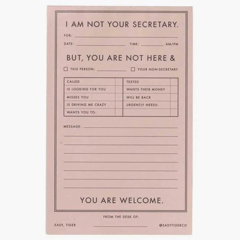 a fun twist on your everyday notepad. use it in the office, kitchen, or gift to friends size: 3.4" x 5.5" 75 tear-off sheets Corporate Girly, School Secretary, Drive Me Crazy, Co Workers, Office Essentials, Index Cards, Journals & Planners, Planner Paper, Leather Diy