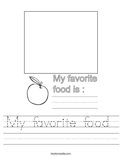 Favorite Food Worksheet, Healthy Food Crafts Preschool, Cursive Tracing, Food Worksheet, Tracing Font, Writing Activities For Preschoolers, Food Lessons, Soups For Kids, Preschool Number Worksheets