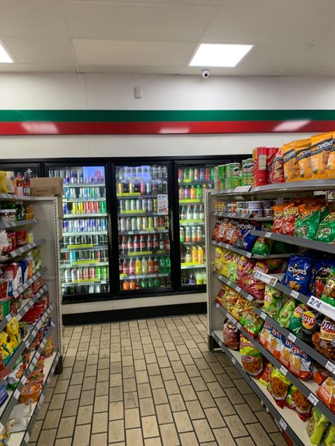 Gas Station Store Aesthetic, 7 11 Store Inside, Store Astethic, Walmart Background, Supermarket Design Ideas, Gas Station Store, Stores Aesthetic, Convince Store, Grocery Store Shelf