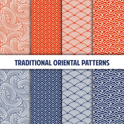 Japanese Seamless Pattern, Japanese Water Pattern, Japanese Patterns Traditional, Japanese Couture, Traditional Graphic Design, Japanese Texture, Traditional Pattern Design, Traditional Japanese Design, Asian Pattern