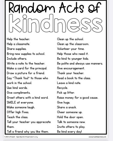 Preschool Acts Of Kindness, Spreading Kindness At School, Kindness Classroom Activities, Random Acts Of Kindness For Kids, Random Acts Of Kindness Ideas For School, Preschool Kindness, Kindness Worksheets, Kindness Tree, Kindness Activities For Kids