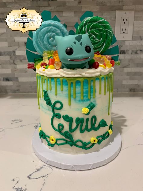 Pokemon Cakes Birthday, Pokemon Cake Bulbasaur, Bulbasaur Birthday Cake, Pokemon Cakes Ideas, Bulbasaur Cake, Pokemon Torte, Pikachu Party, Pokémon Cake, Science Cake