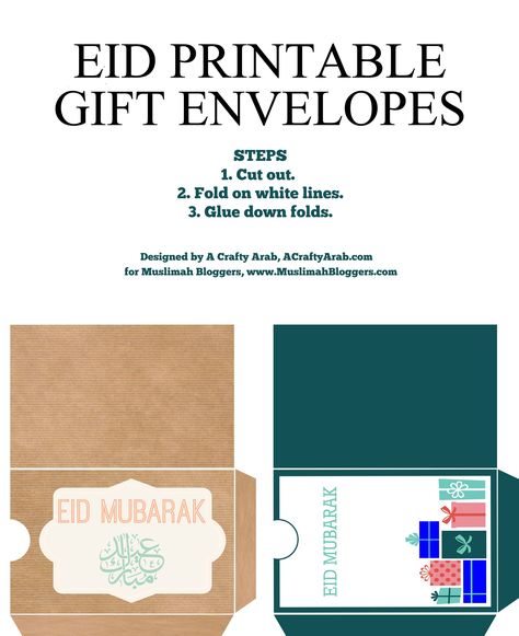 Ramadan Day 26 - A Crafty Arab Eid Gift Cards - Muslimah Bloggers Eid Envelopes Free Printable, Ramadan Day 26, Gift Card Envelopes, Eid Envelopes, Gift Card Envelope, Ramadan Day, Gift Holders, Ramadan Crafts, Money Holder