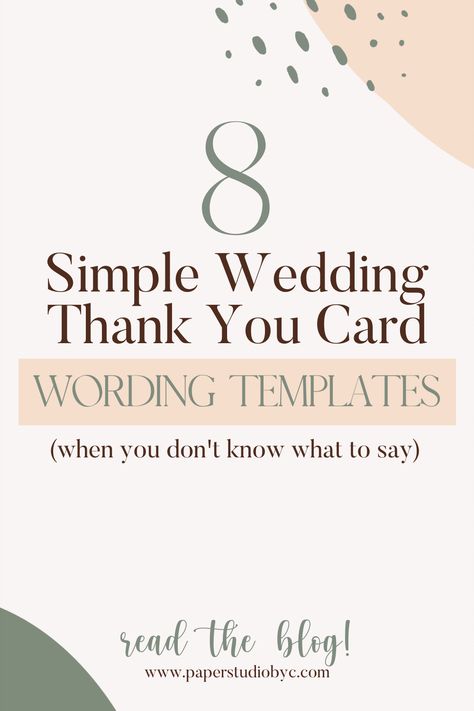 Stuck on what to write in your wedding thank you notes? Wedding thank you cards don't have to be long, but it should feel personal and heartfelt. Read this blog for wedding etiquette tips on how to write wedding thank you cards the right way, when to send out wedding thank you cards, and wedding thank you card wording examples for a variety of wedding gift scenarios. Wedding Thank You Cards Wording For People Who Didnt Come, Wedding Thank U Cards, Thank You Cards For Wedding Gifts, How To Write Wedding Thank You Cards, Handwritten Wedding Thank You Notes, Writing Wedding Thank You Cards, Thank You Notes Wedding Wording, Thank You Cards Wedding Gifts, Thank You Card Wedding Wording