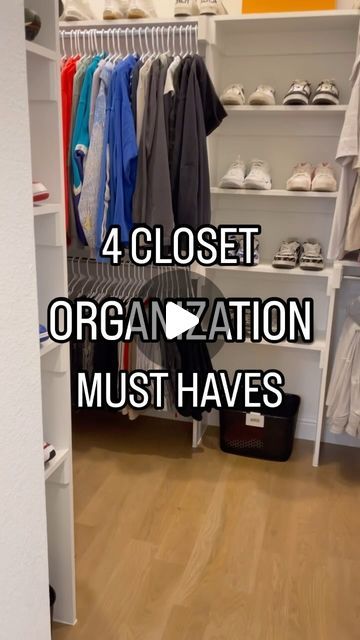 Kim | Organizing Expert on Instagram: "Comment CLOSET & if you follow me you’ll automatically get a DM with a link! 

✨ 4 CLOSET ORGANIZATION MUST HAVES ✨

1️⃣ matching hangers
2️⃣ hat hooks
3️⃣ rotating belt rack but could be used for bras,tanks, ties & scarves as well. 
4️⃣ laundry basket WITH WHEELS

WANT US TO ORGANIZE YOUR SPACE? Message me to get started!" Organize Belts In Closet, Organize Ties, Belt Organization Ideas, Tie And Belt Organizer, Tie And Belt Organizer Closet Storage, Hair Tie Storage Amazon.com, Belt Rack, Belt Organizer, Hat Hooks