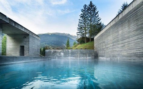 The Best Contemporary Spa Resorts in Switzerland Therme Vals, Thermal Baths, Thermal Pool, Peter Zumthor, Thermal Spa, Roman Baths, Thermal Spring, Thermal Bath, Hot Tub Outdoor