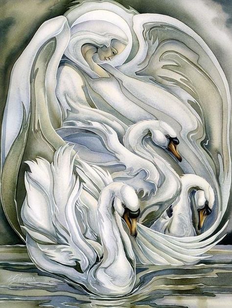 Swan Abstract, Jody Bergsma Art, Bergsma Art, Dnd Gods, Space Dnd, Witch Energy, Totem Art, Jody Bergsma, Abstract Wall Painting