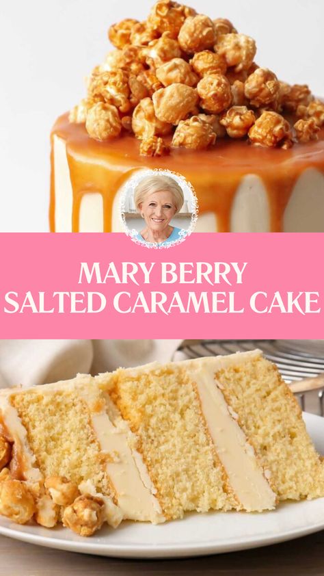 Mary Berry Salted Caramel Cake Mary Berry Salted Caramel Cake, Brown Sugar Salted Caramel Cake, Caramel Cake Birthday, Salted Caramel Layer Cake, Salty Caramel Cake, Caramac Cake, Salted Caramel Cake Recipe, Caramel Cake Decoration, Mary Berry Recipes