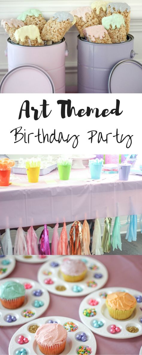 Pastel Art Party, Art Themed Birthday Party, Art Decor Ideas, Party Crowd, Birthday Second, Pastel Birthday, Colorful Birthday Party, Painting Birthday, Pastel Party