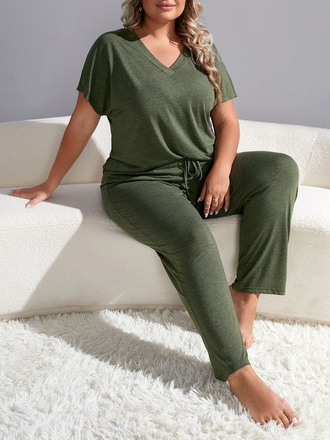 Plus Size Lounge Wear Summer, Plus Size Lounge Wear, Plus Size Lounge, Plus Size Pyjamas, Lounge Wear Summer, Plain Pants, Plus Size Pajamas, Lounge Outfit, Long Sleeve Knitted Cardigan