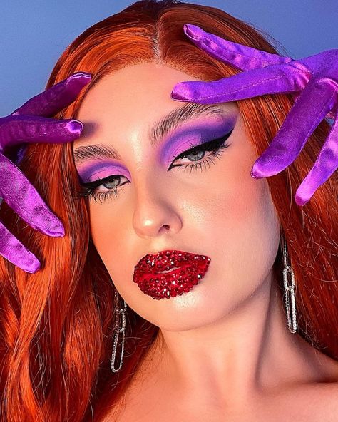 Euphoria Eyes, Jessica Rabbit Makeup, Drag Makeup Looks, Jessica Rabbit Costume, Erin Rose, Hair Dolls, Plouise Makeup Academy, Rabbit Costume, Halloween Makeup Pretty