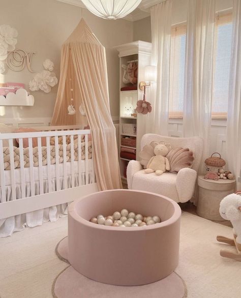 Looking for the perfect baby girl nursery? Look no further! Our nursery has everything you need to comfortably care for your little one. Girly Nursery Ideas, Baby Girl Nursery Room Ideas, Luxury Baby Room, Cozy Baby Room, Baby Nursery Inspiration, Baby Room Themes, Girl Nursery Room