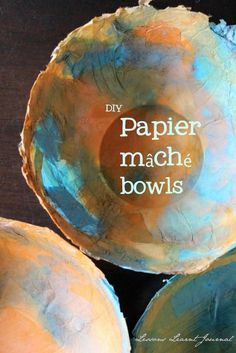 Diy Papier Mache, Diy Paper Mache, Paper Mache Bowl, Paper Mache Projects, Paper Mache Bowls, Paper Mache Art, Paper Mache Crafts, Paper Bowls, Papel Mache