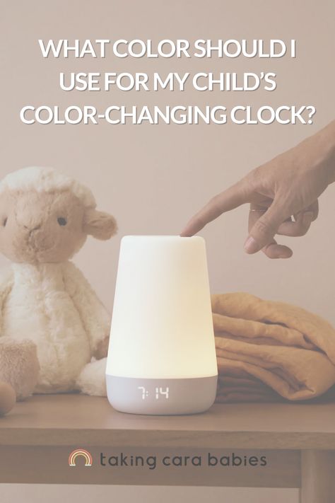 Some color-changing or OK-to-wake clocks can also act as a night light. If your child doesn’t need a night light, then there is no need to use it for bedtime or during sleep; you can leave it turned "off" at night, while using for wake-up in the morning. If you do decide to use your color-changing clock as a night light, I recommend using a dim red light. Let's talk about the reasons why inside my blog. Toddler Alarm Clock, Toddler Clock, Toddler Night Light, Baby Night Light Target, Plug In Night Lights Kids, Best Night Light, Help Baby Sleep Through The Night, Hatch Baby, Sunrise Alarm Clock