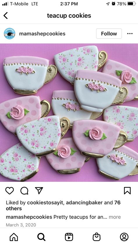 Teacup Cookies Royal Icing, Tea Cup Cookies Royal Icing, Teacup Cookies Decorated, Tea Cup Cookies Decorated, Tea Party Decorated Cookies, Teacup Cookies, Icing Biscuits, Elizabeth Second, Tea Bag Cookies