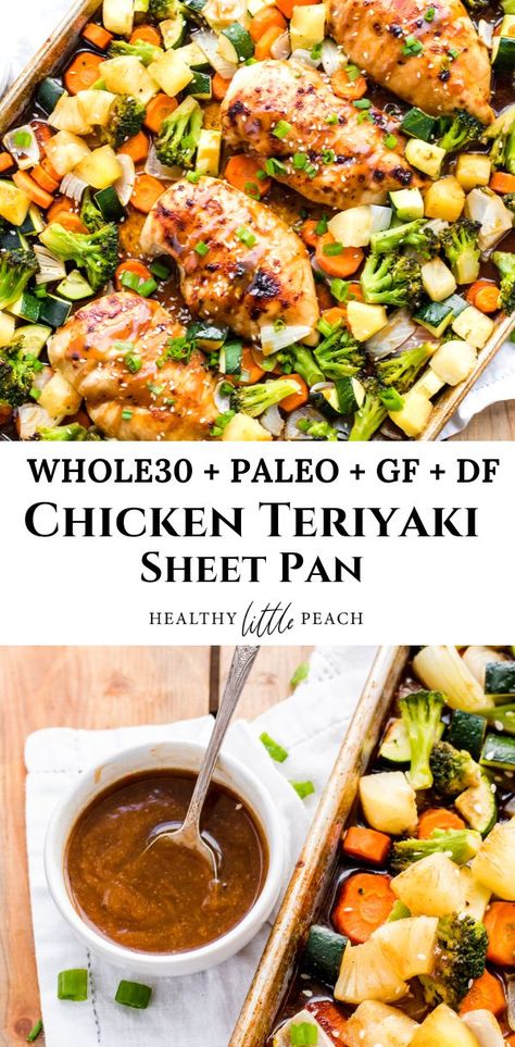 Whole 30 Teriyaki Chicken, Aip Sheet Pan Recipes, Teriyaki Sheet Pan, Peach Healthy, Pollo Teriyaki, Wallpaper Food, Whole30 Chicken, Paleo Meals, Chicken Teriyaki